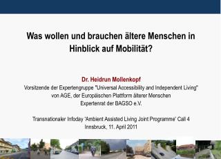 Was wollen und brauchen ältere Menschen in Hinblick auf Mobilität?