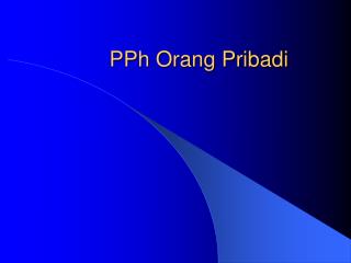 PPh Orang Pribadi