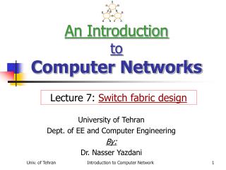 An Introduction to Computer Networks