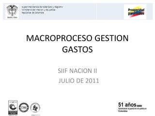 MACROPROCESO GESTION GASTOS