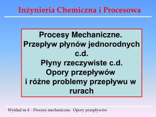 Inżynieria Chemiczna i Procesowa