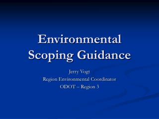 Environmental Scoping Guidance