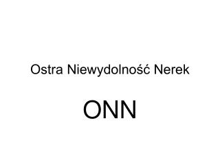 Ostra Niewydolność Nerek