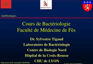 Cours de Bactériologie Faculté de Médecine de Fès