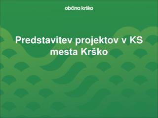 Predstavitev projektov v KS mesta Krško