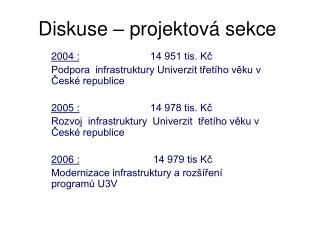 Diskuse – projektová sekce