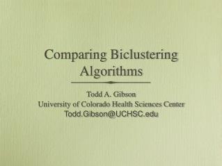 Comparing Biclustering Algorithms