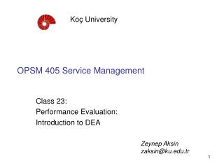 OPSM 405 Service Management