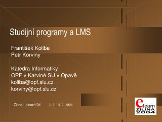 Studijní programy a LMS