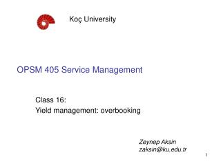 OPSM 405 Service Management