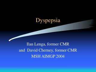 Dyspepsia