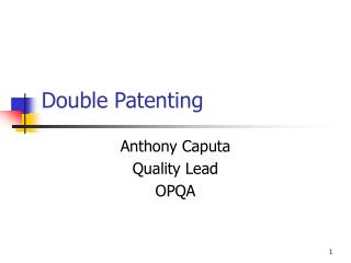 Double Patenting