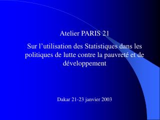 Atelier PARIS 21