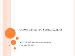 Ohio’s Vision for Sustainability