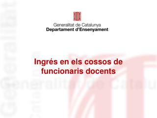 Ingrés en els cossos de funcionaris docents