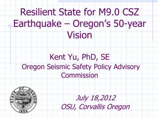 Cascadia Subduction Zone Earthquakes