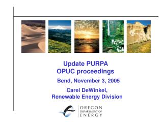 Update PURPA OPUC proceedings