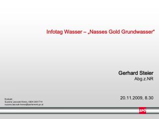 Infotag Wasser – „Nasses Gold Grundwasser“