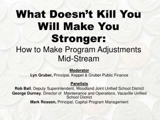 What Doesn’t Kill You Will Make You Stronger: How to Make Program Adjustments Mid-Stream