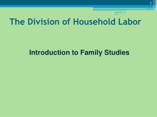 The Division of Household Labor