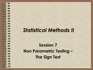 Statistical Methods II