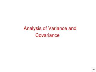 Analysis of Variance and Covariance