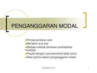 PENGANGGARAN MODAL