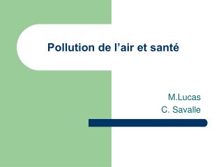 Pollution de l’air et santé