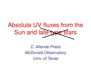 Absolute UV fluxes from the Sun and late-type stars