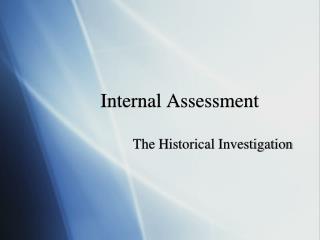 Internal Assessment