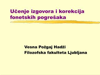 Učenje izgovora i korekcija fonetskih pogrešaka