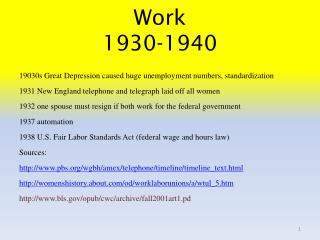 Work 1930-1940