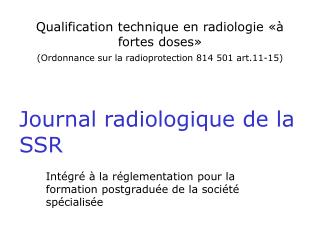 Journal radiologique de la SSR