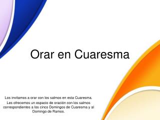 Orar en Cuaresma