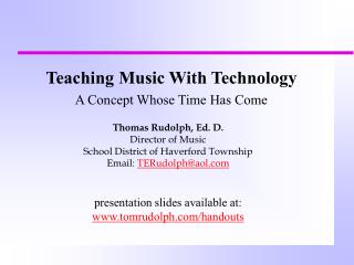 Teaching Music With Technology A Concept Whose Time Has Come