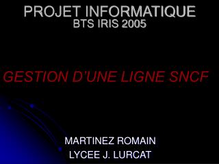PROJET INFORMATIQUE