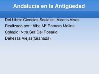 Andalucía en la Antigüedad