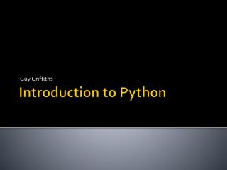 Introduction to Python