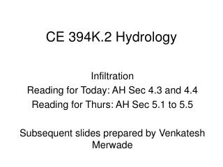 CE 394K.2 Hydrology