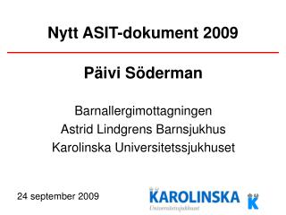 Nytt ASIT-dokument 2009