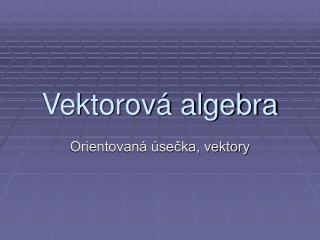 Vektorová algebra