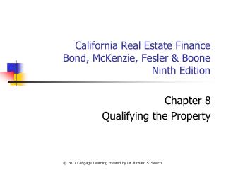 California Real Estate Finance Bond, McKenzie, Fesler &amp; Boone Ninth Edition