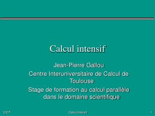 Calcul intensif