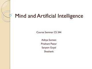 Mind and Artificial Intelligence