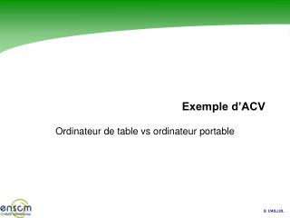 Exemple d’ACV