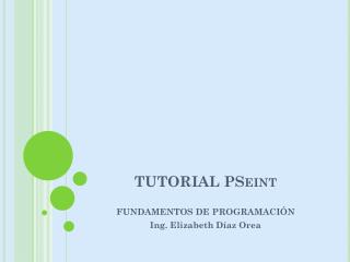 TUTORIAL PSeint