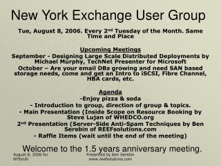 Welcome to the 1.5 years anniversary meeting.