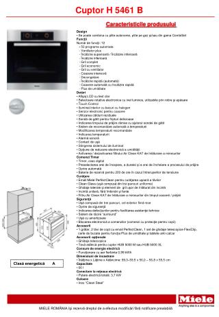 Design Se poate combina cu plite autonome, plite pe gaz şi/sau din gama CombiSet Funcţii