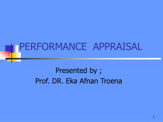 PERFORMANCE APPRAISAL