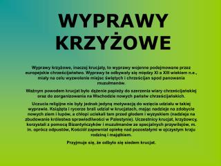 WYPRAWY KRZYŻOWE